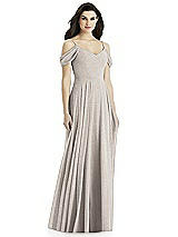 Rear View Thumbnail - Taupe Silver Studio Design Shimmer Bridesmaid Dress 4525LS