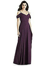 Rear View Thumbnail - Aubergine Silver Studio Design Shimmer Bridesmaid Dress 4525LS
