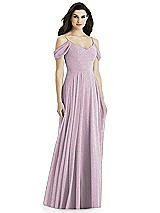 Rear View Thumbnail - Suede Rose Silver Studio Design Shimmer Bridesmaid Dress 4525LS