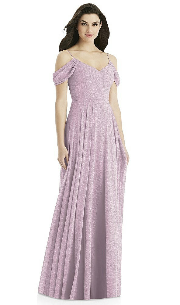 Back View - Suede Rose Silver Studio Design Shimmer Bridesmaid Dress 4525LS