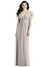 Front View Thumbnail - Taupe Silver Studio Design Shimmer Bridesmaid Dress 4526LS