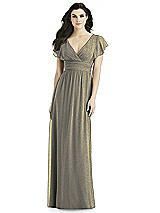 Front View Thumbnail - Mocha Gold Studio Design Shimmer Bridesmaid Dress 4526LS