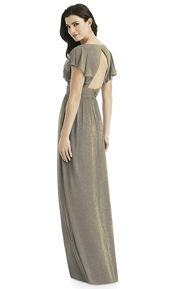Back View - Mocha Gold Studio Design Shimmer Bridesmaid Dress 4526LS