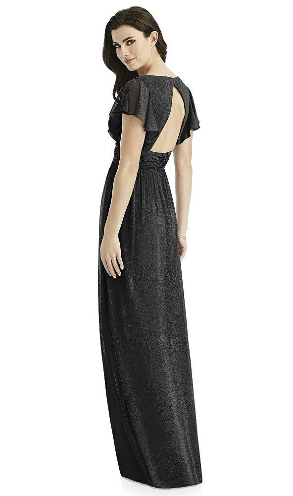 Back View - Black Silver Studio Design Shimmer Bridesmaid Dress 4526LS