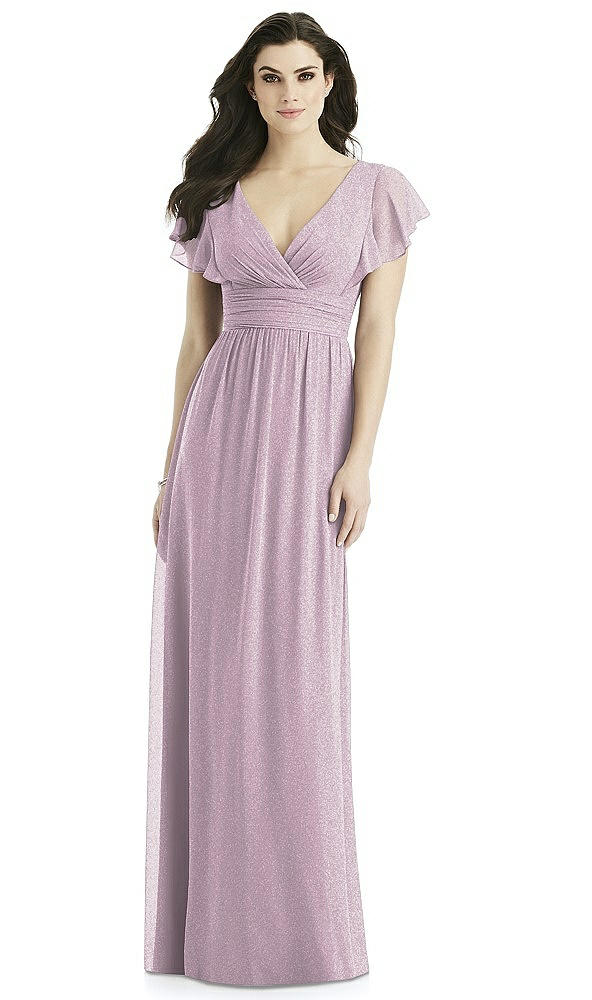 Front View - Suede Rose Silver Studio Design Shimmer Bridesmaid Dress 4526LS