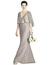 Front View Thumbnail - Taupe Silver Studio Design Shimmer Bridesmaid Dress 4538LS