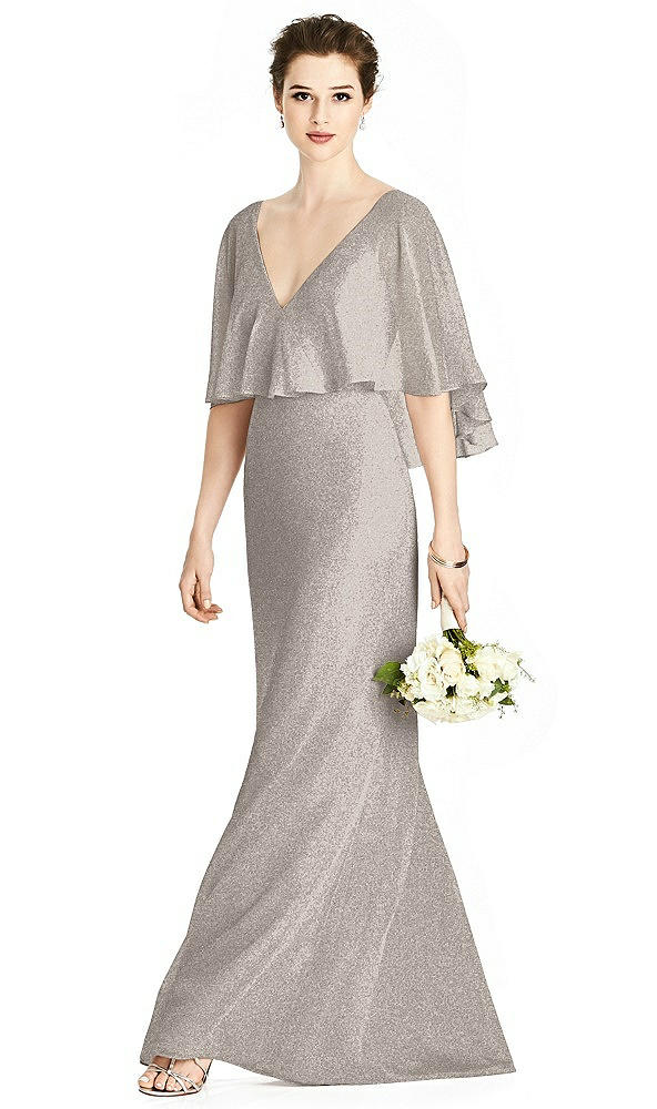 Front View - Taupe Silver Studio Design Shimmer Bridesmaid Dress 4538LS