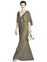 Front View Thumbnail - Mocha Gold Studio Design Shimmer Bridesmaid Dress 4538LS
