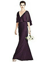 Front View Thumbnail - Aubergine Silver Studio Design Shimmer Bridesmaid Dress 4538LS