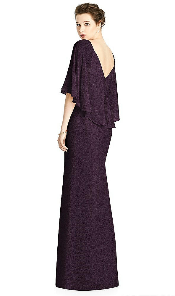 Back View - Aubergine Silver Studio Design Shimmer Bridesmaid Dress 4538LS