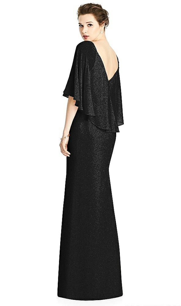 Back View - Black Silver Studio Design Shimmer Bridesmaid Dress 4538LS