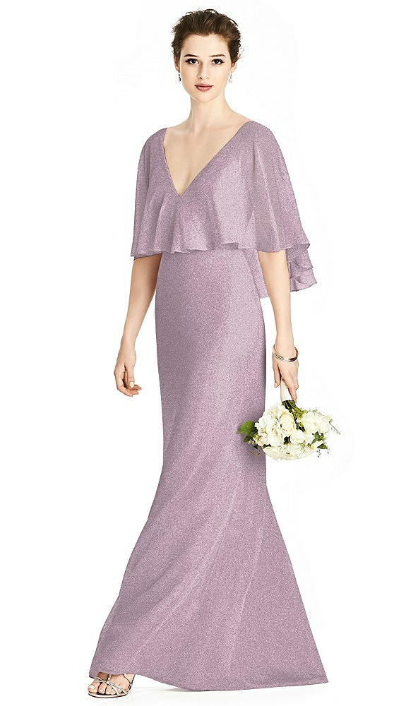 Front View - Suede Rose Silver Studio Design Shimmer Bridesmaid Dress 4538LS