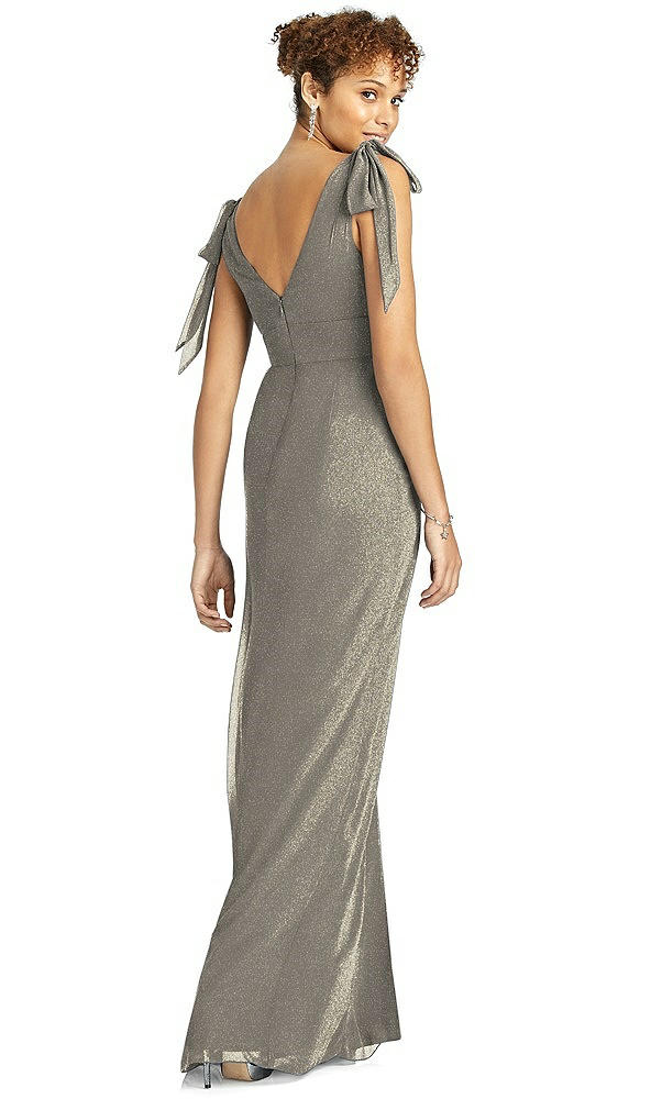 Back View - Mocha Gold Studio Design Shimmer Bridesmaid Dress 4542LS