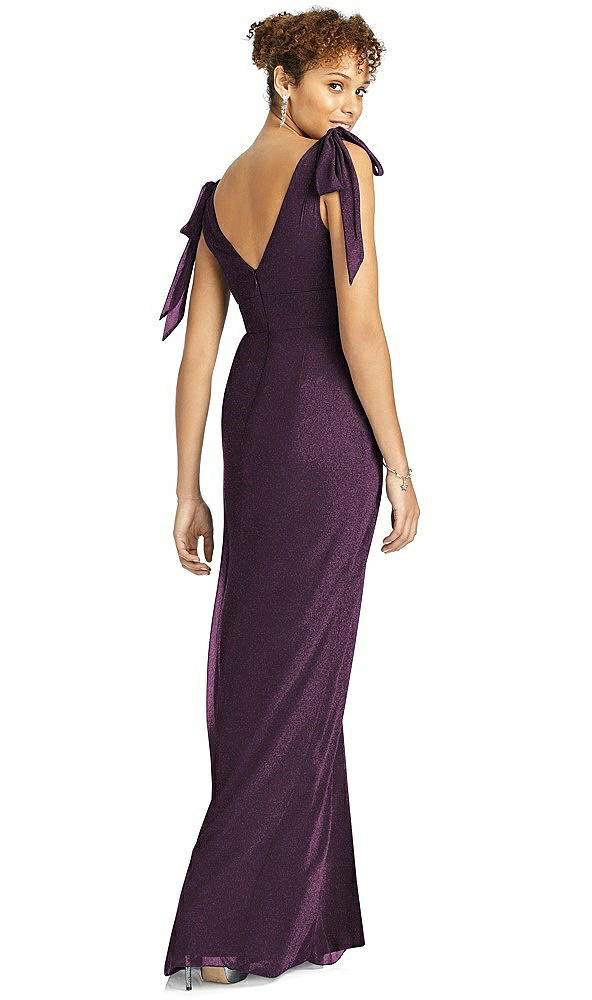 Back View - Aubergine Silver Studio Design Shimmer Bridesmaid Dress 4542LS