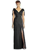 Front View Thumbnail - Black Silver Studio Design Shimmer Bridesmaid Dress 4542LS