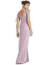 Rear View Thumbnail - Suede Rose Silver Studio Design Shimmer Bridesmaid Dress 4542LS