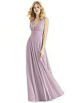 Front View Thumbnail - Suede Rose Silver & Light Nude Bella Bridesmaids Shimmer Dress BB109LS