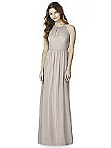 Front View Thumbnail - Taupe Silver Bella Bridesmaids Shimmer Dress BB100LS