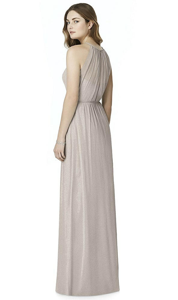 Back View - Taupe Silver Bella Bridesmaids Shimmer Dress BB100LS