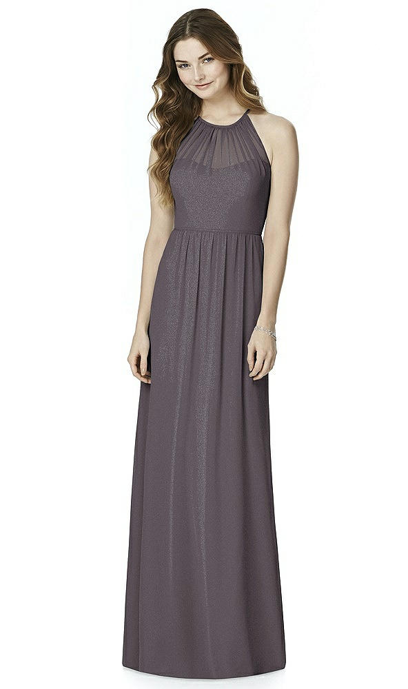 Front View - Stormy Silver Bella Bridesmaids Shimmer Dress BB100LS
