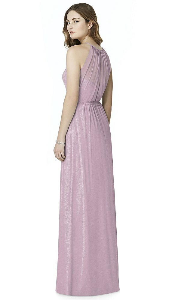 Back View - Suede Rose Silver Bella Bridesmaids Shimmer Dress BB100LS