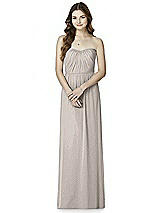 Front View Thumbnail - Taupe Silver Bella Bridesmaids Shimmer Dress BB101LS