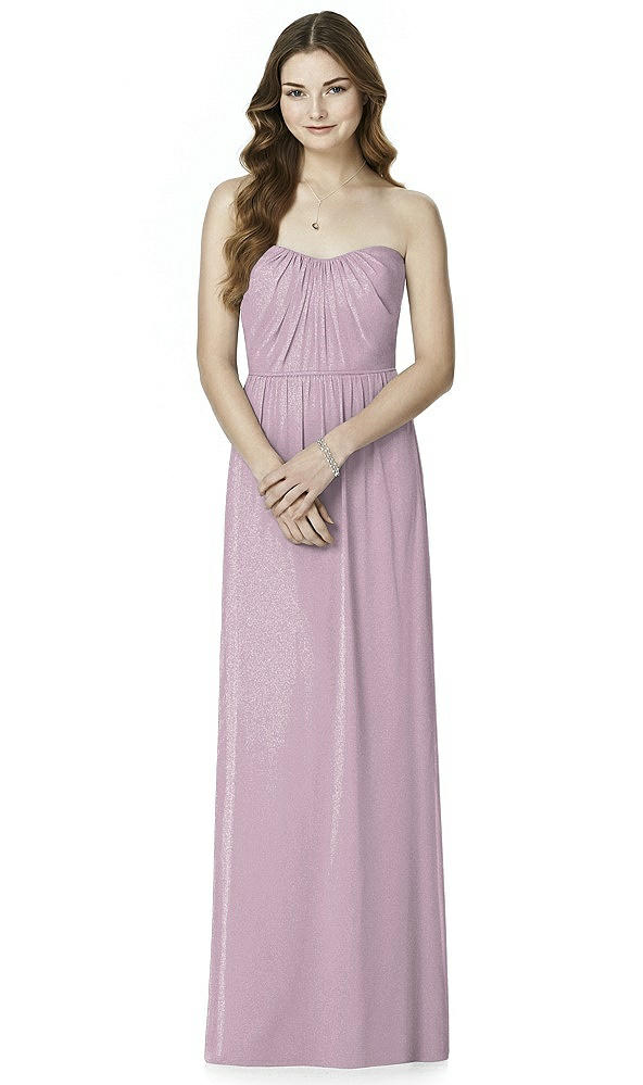 Front View - Suede Rose Silver Bella Bridesmaids Shimmer Dress BB101LS