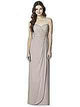 Front View Thumbnail - Taupe Silver Bella Bridesmaids Dress BB102LS