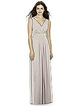 Front View Thumbnail - Taupe Silver Bella Bridesmaids Shimmer Dress BB103LS