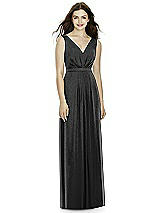 Front View Thumbnail - Black Silver Bella Bridesmaids Shimmer Dress BB103LS
