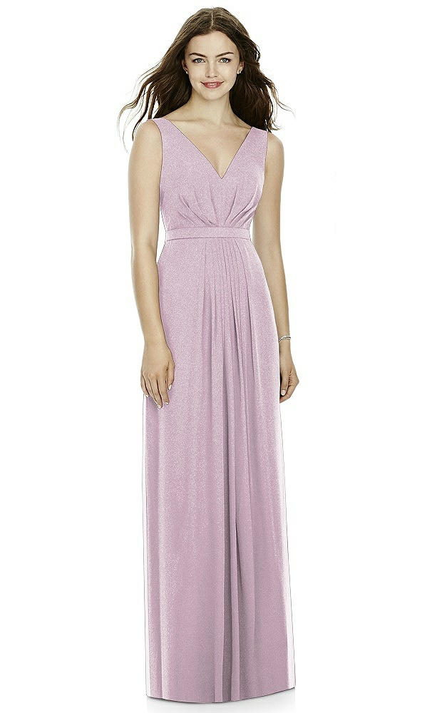 Front View - Suede Rose Silver Bella Bridesmaids Shimmer Dress BB103LS