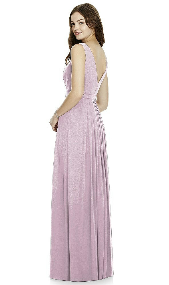 Back View - Suede Rose Silver Bella Bridesmaids Shimmer Dress BB103LS