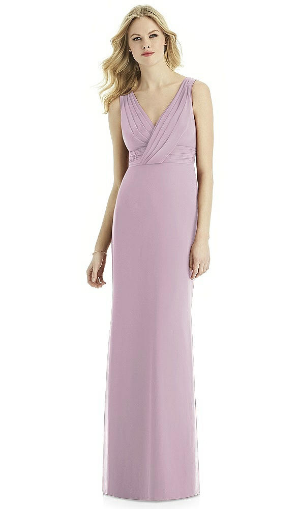 Front View - Suede Rose Silver Bella Bridesmaids Shimmer Dress BB113LS