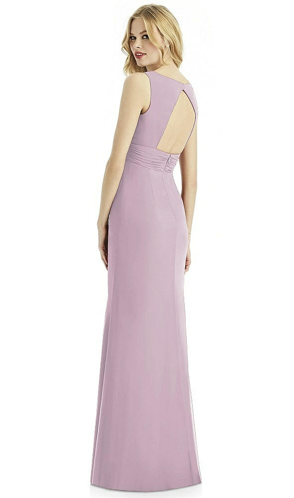 Back View - Suede Rose Silver Bella Bridesmaids Shimmer Dress BB113LS
