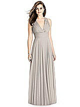 Front View Thumbnail - Taupe Silver Bella Bridesmaids Shimmer Dress BB117LS