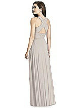 Rear View Thumbnail - Taupe Silver Bella Bridesmaids Shimmer Dress BB117LS