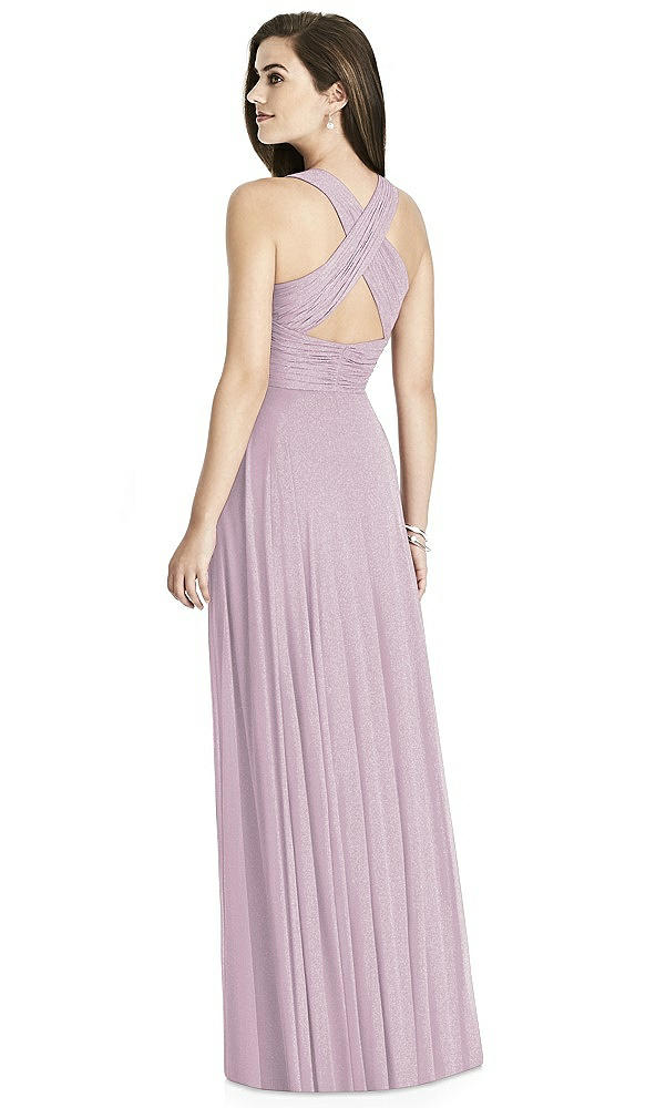 Back View - Suede Rose Silver Bella Bridesmaids Shimmer Dress BB117LS