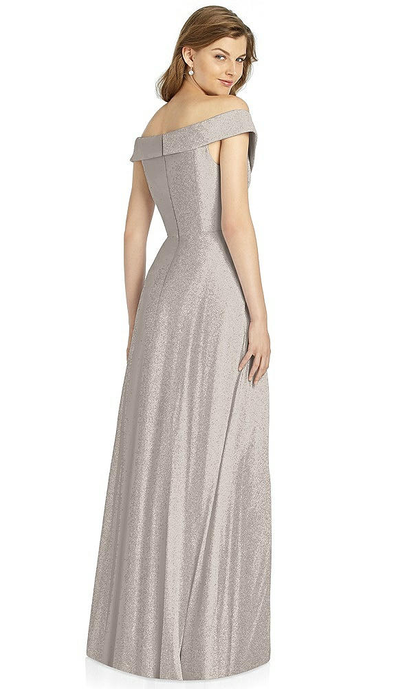 Back View - Taupe Silver Bella Bridesmaid Shimmer Dress BB123LS