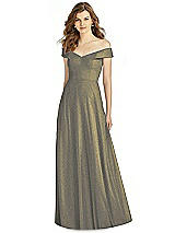 Front View Thumbnail - Mocha Gold Bella Bridesmaid Shimmer Dress BB123LS