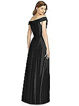 Rear View Thumbnail - Black Silver Bella Bridesmaid Shimmer Dress BB123LS