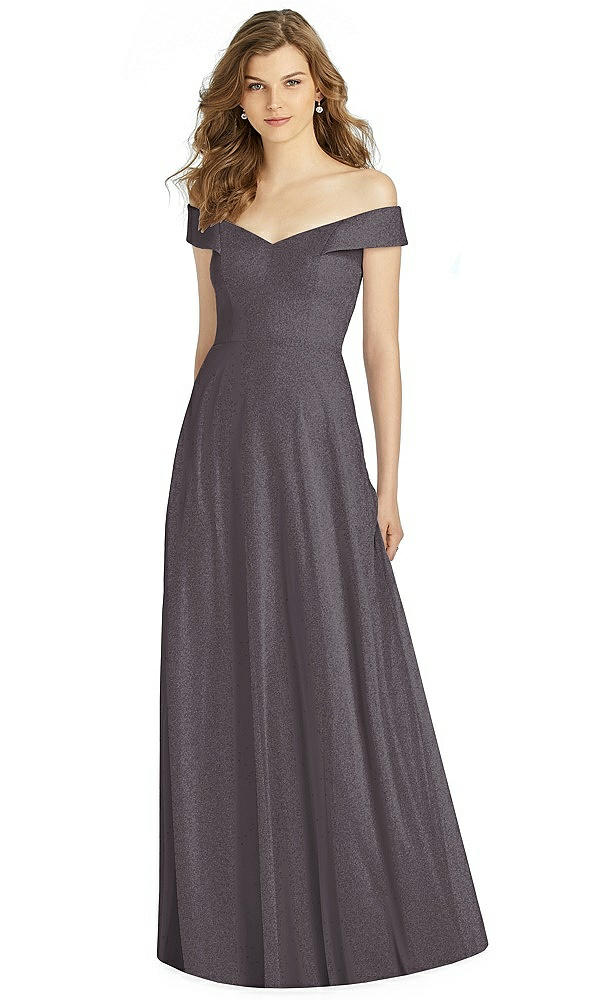 Front View - Stormy Silver Bella Bridesmaid Shimmer Dress BB123LS