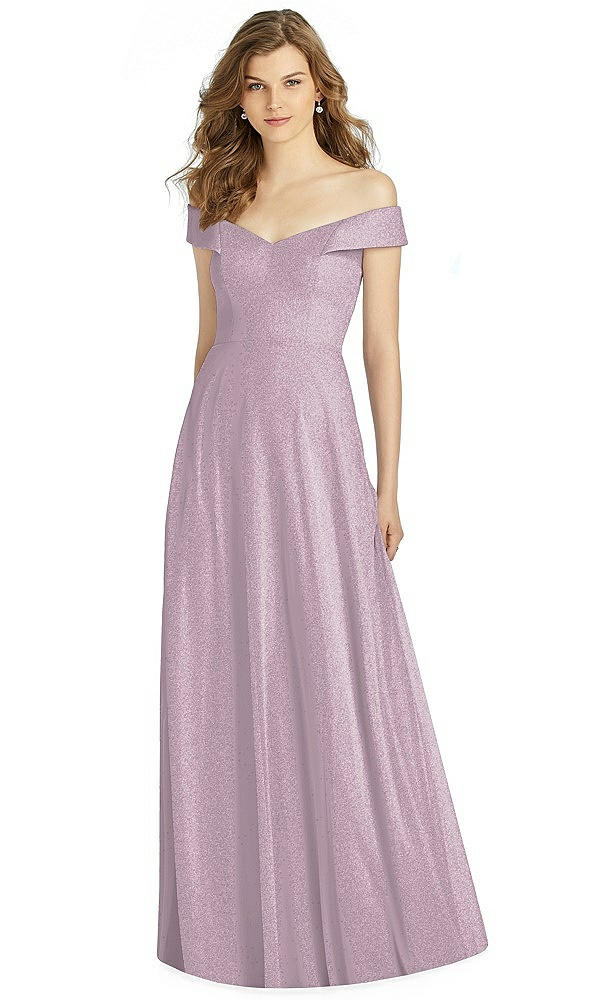 Front View - Suede Rose Silver Bella Bridesmaid Shimmer Dress BB123LS