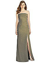 Front View Thumbnail - Mocha Gold Bella Bridesmaid Shimmer Dress BB124LS