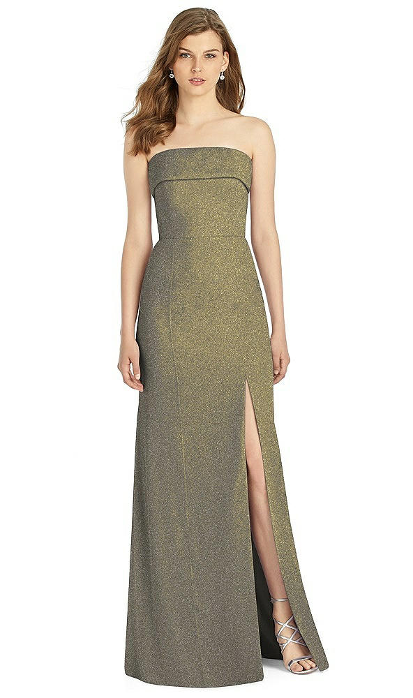 Front View - Mocha Gold Bella Bridesmaid Shimmer Dress BB124LS
