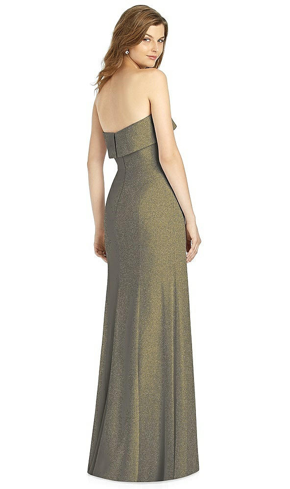 Back View - Mocha Gold Bella Bridesmaid Shimmer Dress BB124LS