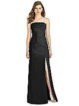 Front View Thumbnail - Black Silver Bella Bridesmaid Shimmer Dress BB124LS