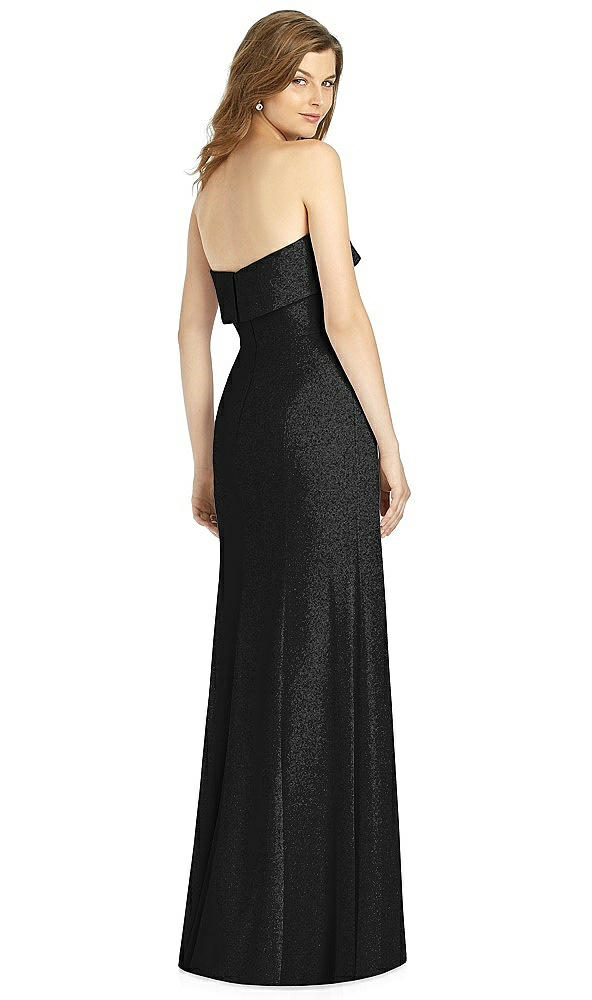 Back View - Black Silver Bella Bridesmaid Shimmer Dress BB124LS