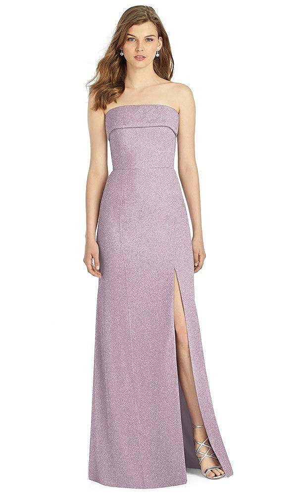 Front View - Suede Rose Silver Bella Bridesmaid Shimmer Dress BB124LS