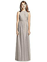 Front View Thumbnail - Taupe Silver Dessy Shimmer Junior Bridesmaid Dress JR539LS