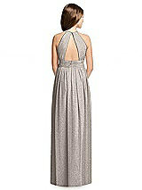Rear View Thumbnail - Taupe Silver Dessy Shimmer Junior Bridesmaid Dress JR539LS